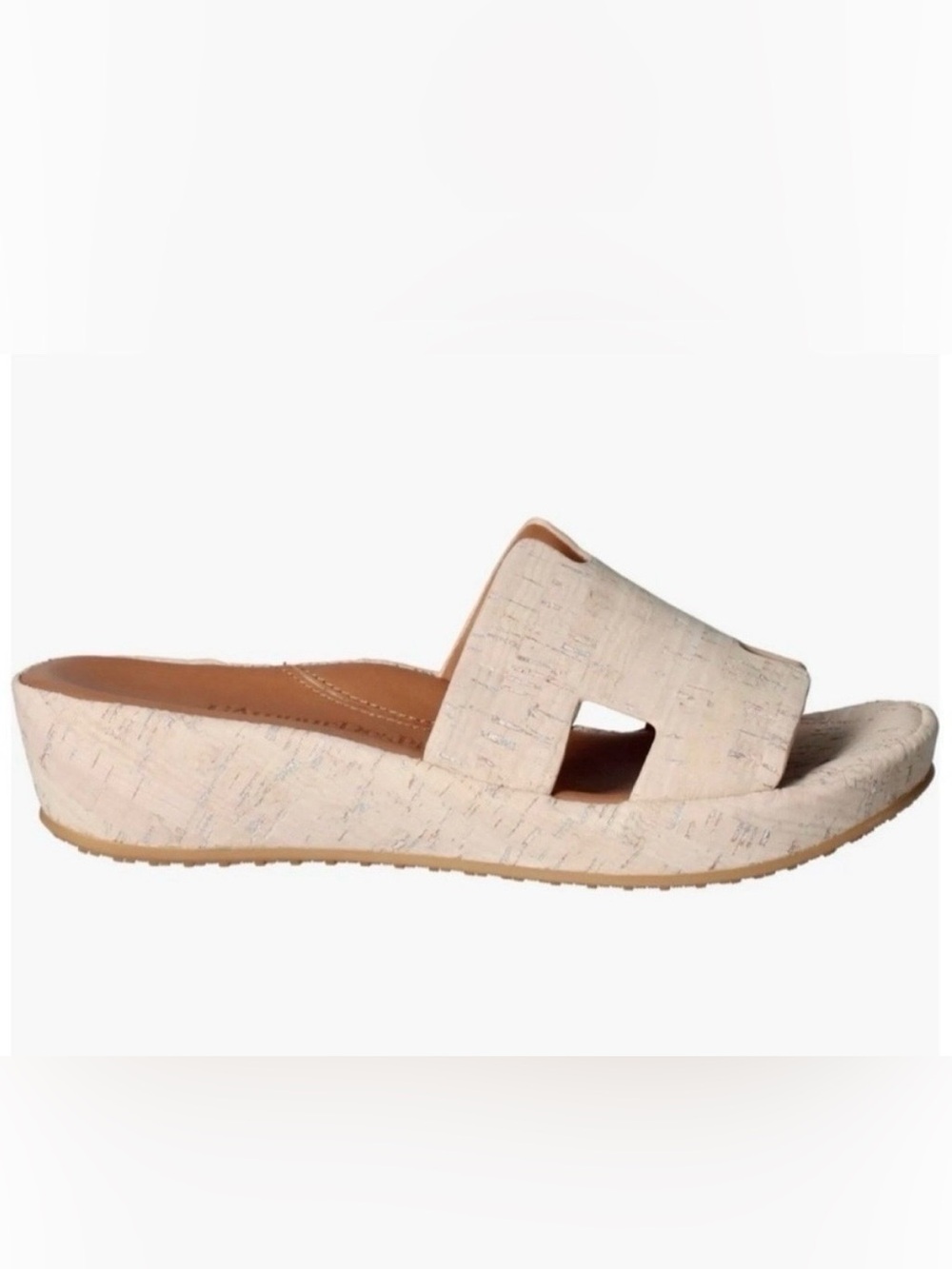 L'Amour Des Pieds Catiana Natural Cork Platform
Sandal in Whitewash, Size 
7